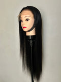 30” Natural Black 7x5 HD Vietnamese Human blend Wig