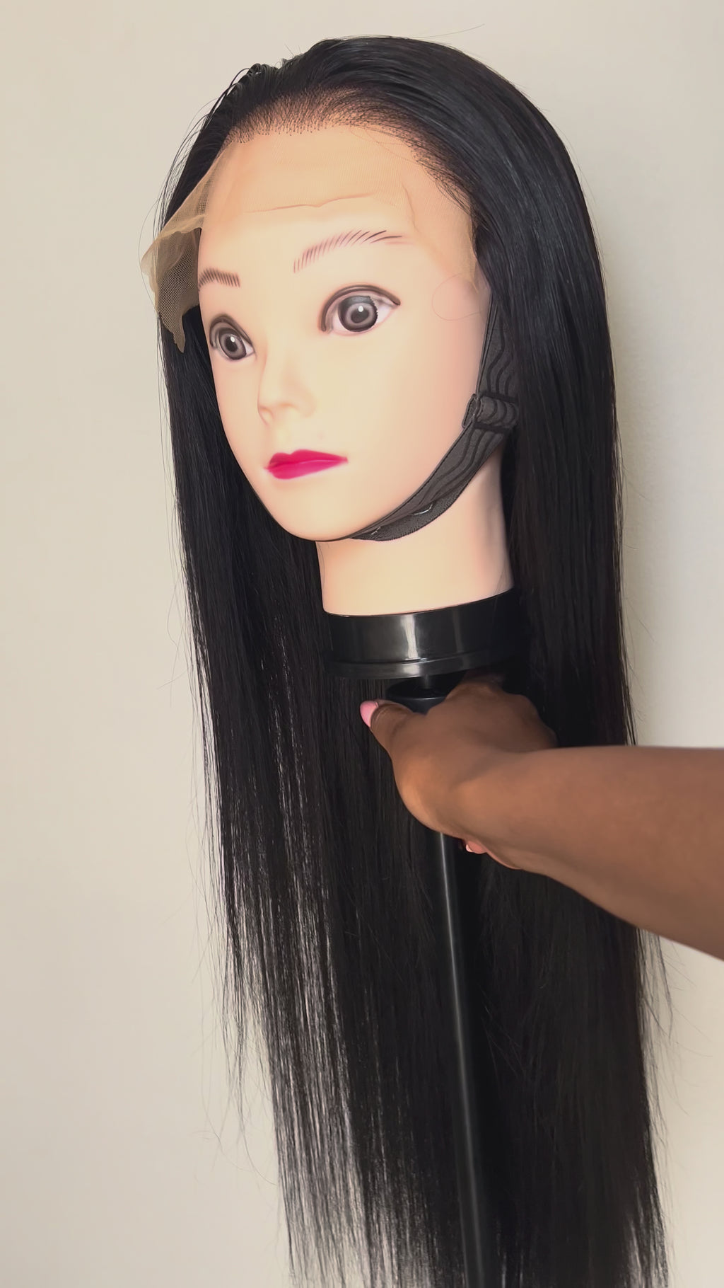 30” Natural Black 7x5 HD Vietnamese Human blend Wig